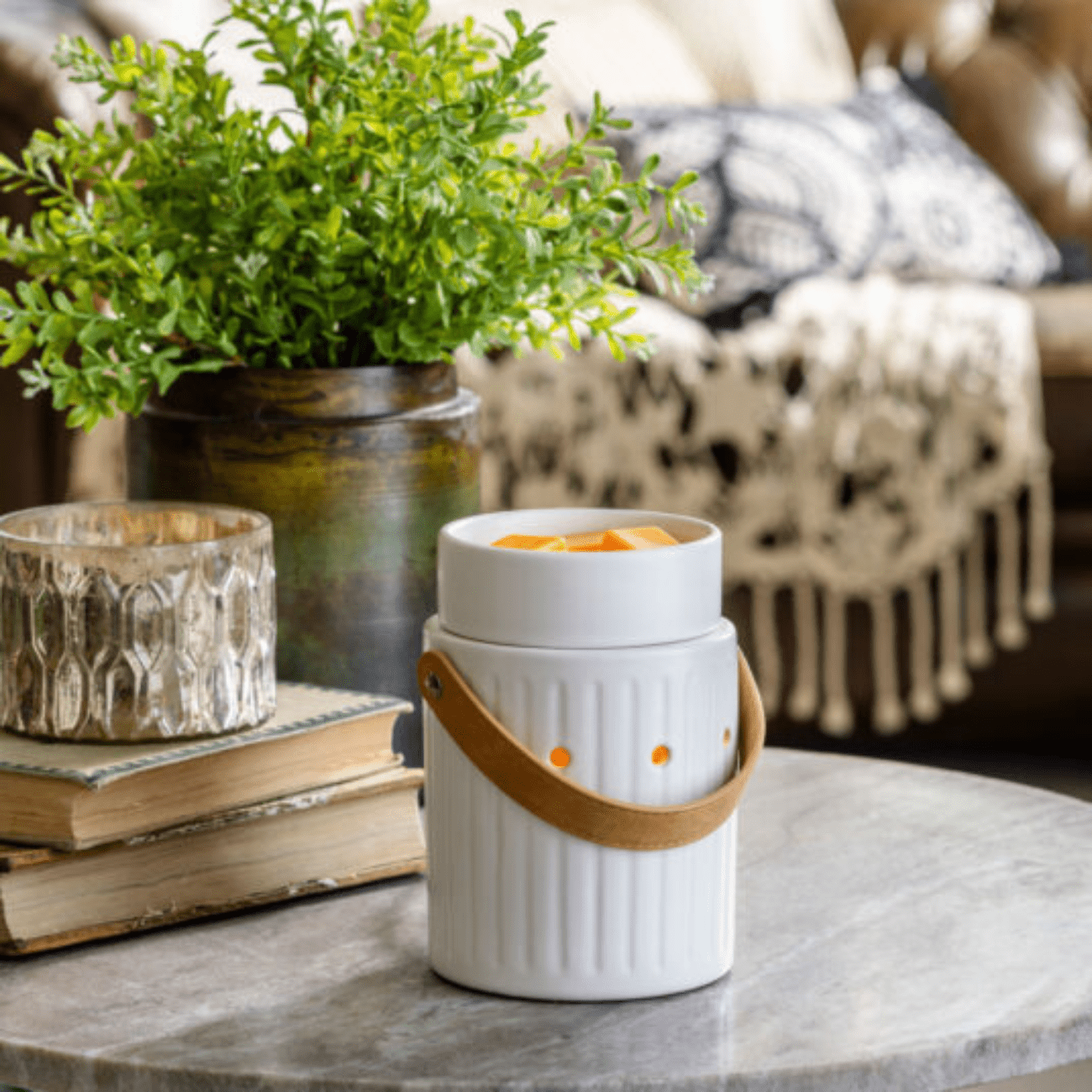 CANDLE WARMERS® Duftlampe "Leather Handle" - Melt & Smell© | Premium Wax Melts