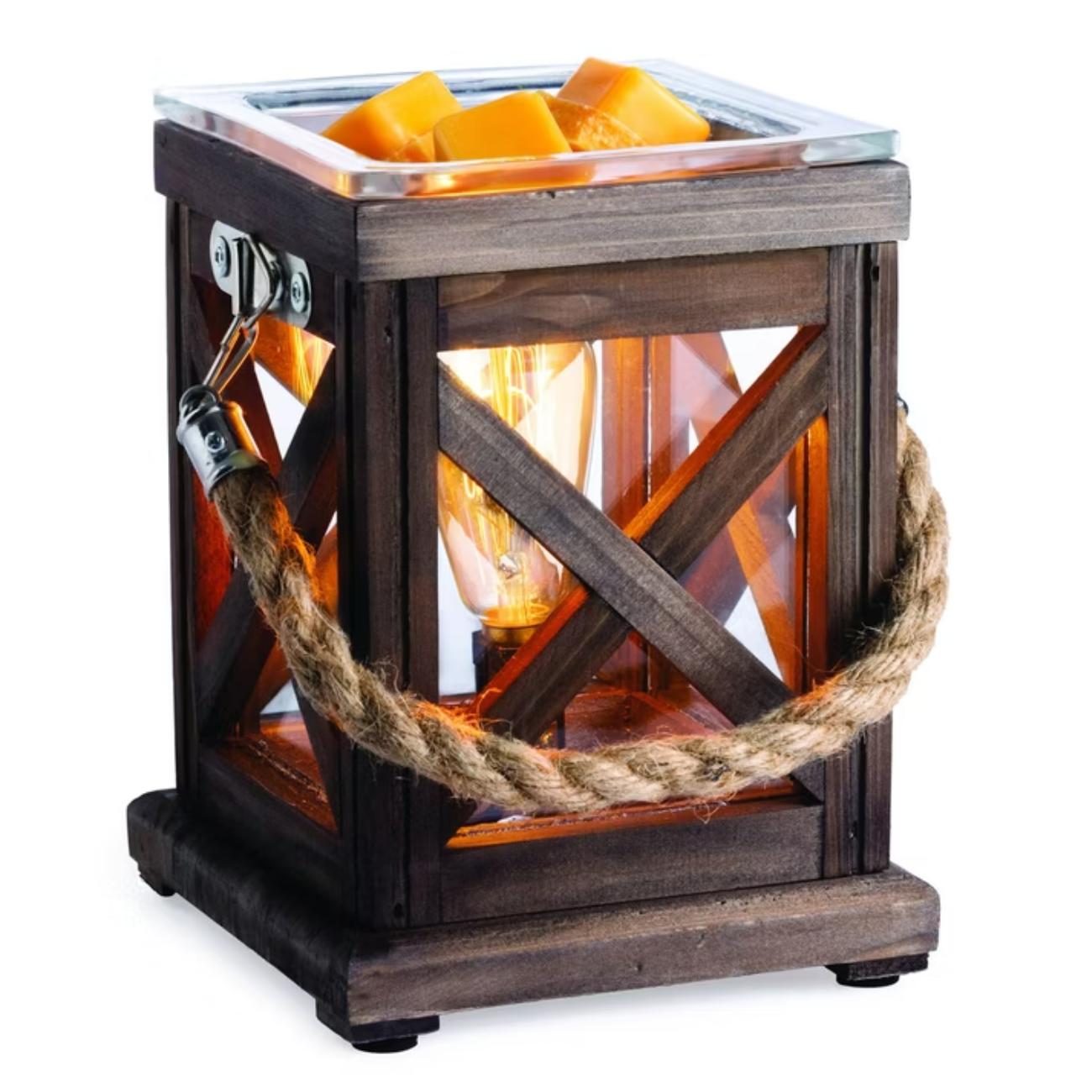 CANDLE WARMERS® "Walnut & Rope" Edison Bulb Duftlampe