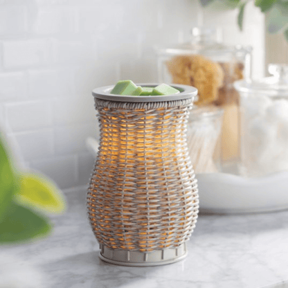 CANDLE WARMERS® Duftlampe "Gray Washed Wicker" - Melt & Smell© | Premium Wax Melts