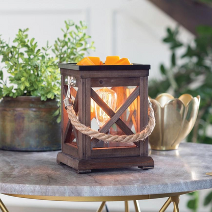 CANDLE WARMERS® "Walnut & Rope" Edison Bulb Duftlampe