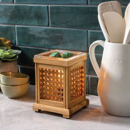 CANDLE WARMERS® "Wood & Cane" Edison Bulb Duftlampe